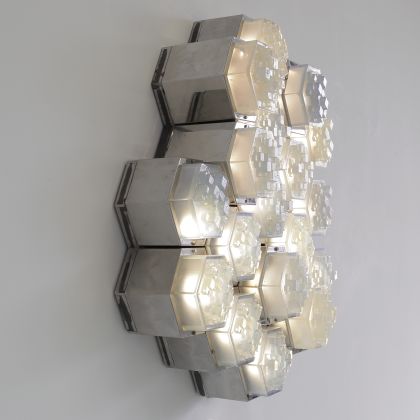 Large Illuminated Wall Sculpture by POLIARTE Verona, 1970s