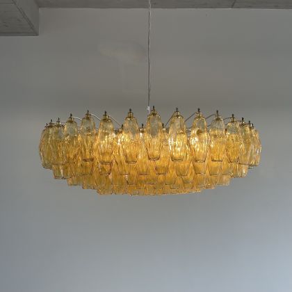 Large Polyhedron Glass Chandelier by Carlo SCARPA