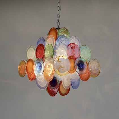 Multi-Colored Murano Glass VISTOSI Chandelier,  1980s
