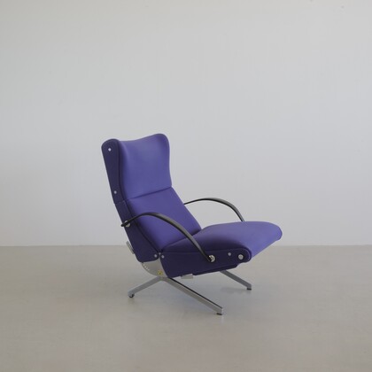 P40 Osvaldo BORSANI, (blue upholstery) Reclining Lounge Chair 