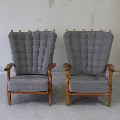 A PAIR, Arm Chairs by GUILLERME &amp; CHAMBRON, 1950's