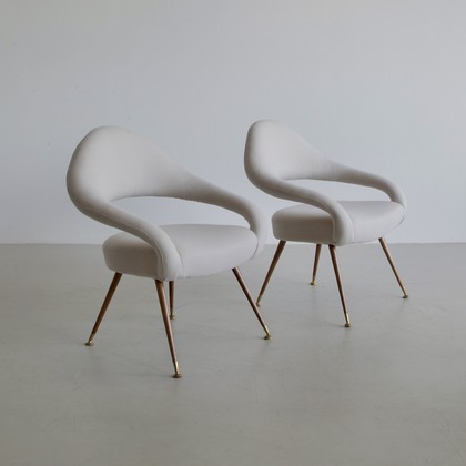 Pair of Armchairs designed by Gastone RINALDI for RIMA, 1950s Pair of Armchairs designed by Gastone RINALDI for RIMA, 1950s