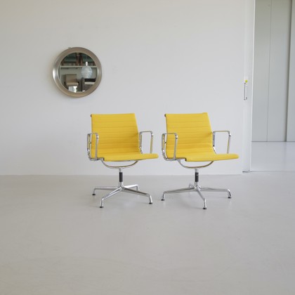 PAIR of Charles & Ray EAMES Vintage Aluminium Office Chairs (EA108)