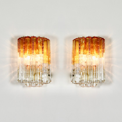 PAIR of Wall Sconces by VENINI, Italy 1960's