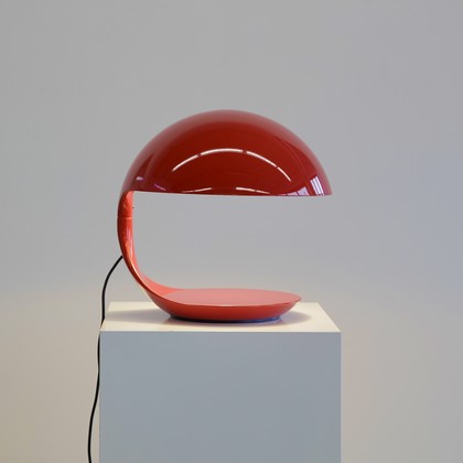 Red COBRA table lamp designed by Elio MARTINELLI