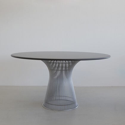 Round Warren PLATNER Dining Table with Stone Top, KNOLL INTERNATIONAL