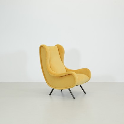 SENIOR Armchair by Marco ZANUSO, Arflex Italy (yellow velvet)