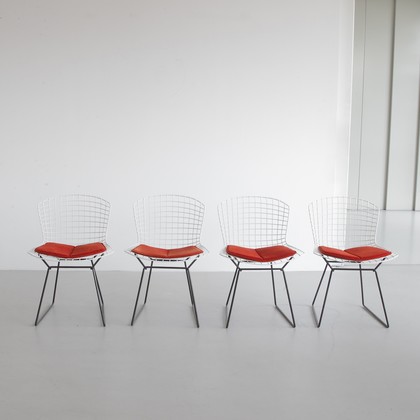 Set of 4 Dining Chairs designed by Harry BERTOIA for Knoll International, 1970s