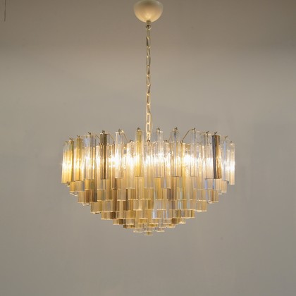 Trilobi Glass Chandelier (clear/ amber), MURANO