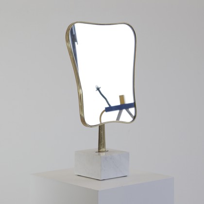 Vintage Table Mirror with Marble Base, Italy 1960's