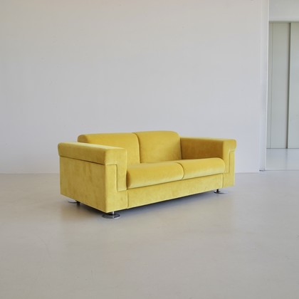 Yellow Two-Seat Sofa D120 by Valeria BORSANI and Alfredo BONETTI, TECNO 1966