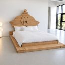Bed with large Headrest by Mario CEROLI, 'Bocca della Verità' by POLTRONOVA, 1972