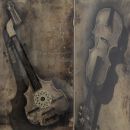 Original SIGNED Folding Screen 'Strumenti Musicali' by Aldo TURA, Italy 1960s