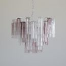 Large Tronchi MURANO Glass Chandelier (lilac and clear glass), Italy