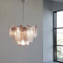Large Tronchi MURANO Glass Chandelier (lilac and clear glass), Italy