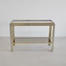 Brass and nickel plated Console Table by Romeo REGA, Italy 1970