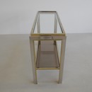 Brass and nickel plated Console Table by Romeo REGA, Italy 1970