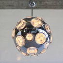 Chrome Plated Pendant Lamp by Oscar TORLASCO, 1960's