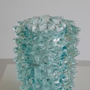 Handblown MURANO Glass Vase, Italy (light green spikes)