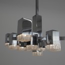 Hanging Lamp by Gaetano SCIOLARI (13 lights), 1960s Hanging Lamp by Gaetano SCIOLARI (13 lights), 1960s