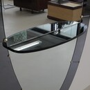 Large Floor Mirror with glass Console by CRISTAL ART, Torino, c1956