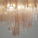 Large Tronchi MURANO Glass Chandelier (rose and clear glass), Italy
