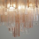 Large Tronchi MURANO Glass Chandelier (rose and clear glass), Italy