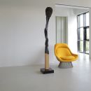 Large Wooden Sculpture 'Burned Matchstick', 1999