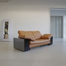 LOTA Sofa designed by Eileen GRAY in Cognac Coloured Leather