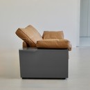 LOTA Sofa designed by Eileen GRAY in Cognac Coloured Leather