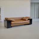 LOTA Sofa designed by Eileen GRAY in Cognac Coloured Leather