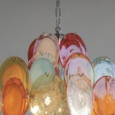 Multi-Colored Murano Glass Disk VISTOSI Chandelier, 1980s