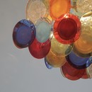 Multi-Colored Murano Glass Disk VISTOSI Chandelier, 1980s