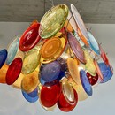 Multi-Colored Murano Glass Disk VISTOSI Chandelier, 1980s