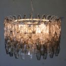 MURANO Glass Chandelier (Clear & Grey) by Carlo SCARPA, Italy