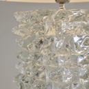 MURANO Glass Lamp 'Rostrato' with Linen Lampshade