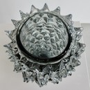 MURANO Glass Vase, Italy ( Gray/ Blue spikes)