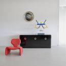 Original 3-door Sideboard in black by Willy RIZZO, Sabot 1972