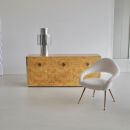 Original Burr Wood 3-door Sideboard by Willy RIZZO, Sabot 1972