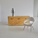 Original Burr Wood 3-door Sideboard by Willy RIZZO, Sabot 1972