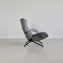 P40 Osvaldo BORSANI, (Salt and Pepper) Reclining Lounge Chair - spaceandchrome.com