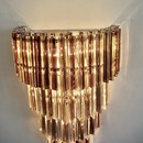 PAIR of large Wall Sconces with 'Trilobi' Glass, Italy 1980s