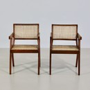 Pair of Pierre Jeanneret Cane Chair for Chandigarh, 1950's.