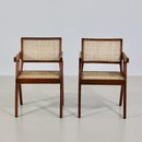 Pair of Pierre Jeanneret Cane Chair for Chandigarh, 1950's.