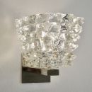 PAIR of Rostrato Wall Lamps with brass coloured arm, Murano Glass