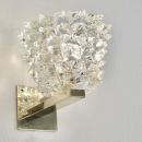 PAIR of Rostrato Wall Lamps with brass coloured arm, Murano Glass