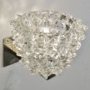 PAIR of Rostrato Wall Lamps with brass coloured arm, Murano Glass