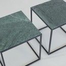 PAIR of Side Tables with Green Marble Tops