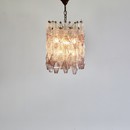 Polyhedron Chandelier by Carlo SCARPA, Murano Glass (clear/ purple)