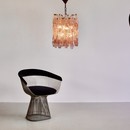 Polyhedron Chandelier by Carlo SCARPA, Murano Glass (clear/ purple)